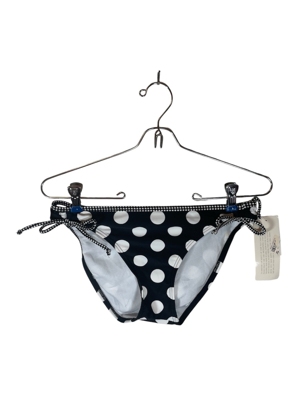 Hula Honey Black & White Polka Dot Tie-Side Bikini Swim Bottoms